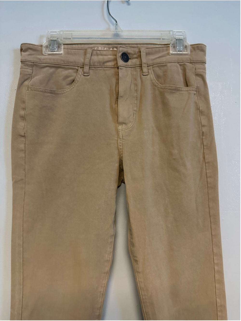 American Eagle High Rise Skinny Jegging Jeans Size 6 Beige - Picture 5 of 10